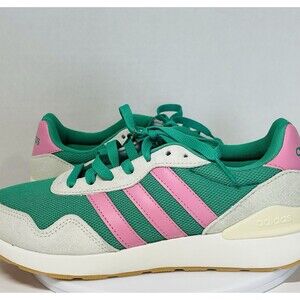 Adidas Run 60s 4.0 Running Shoe Women’s 6.5 Semi Court Green/ Bliss Pink JR6631